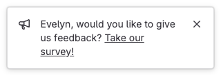 A broadcast message notification using the name placeholder.